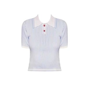 YUEZHONGWEI | American Style Slim Fit Polo Neck Short Sleeve T Shirt Women Summer Unique Beautiful Waist Cinched Short Length Top