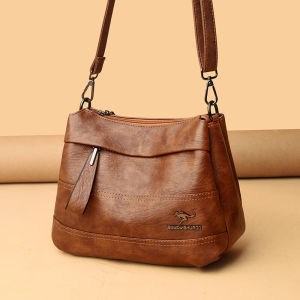 Casual Large Capacity Leather Shoulder Bag for Middle-Aged Women New 2025 Trendy Moon-Shaped Handbag Single Strap Crossbody