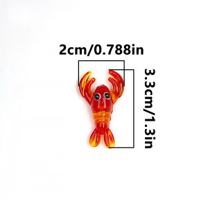 20mm 2pcs/4pcsRed Lobster Lampwork Glass Bead Handmade Sea Animal Charm for DIY Jewelry Necklace Bracelet Ocean Craft Gift