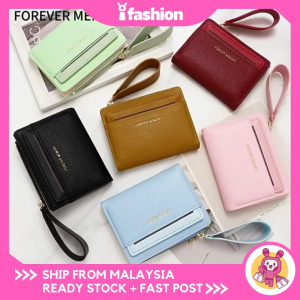 iFASHION 2391 Women Card Holder Short Wallets PU Leather Zipper Coin Purse Dompet Wanita