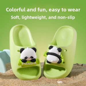 Adorable Panda Childrens Slippers Girls Bath Slippers Boys Anti-Slip Summer Indoor Cute Toddler Kids Family Matching Slippers
