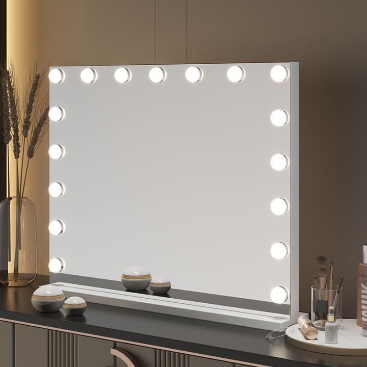 Classy Large Makeup Mirror with Bulb Desktop Dressing Mirror