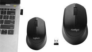 Logitech M330 Wireless Silent Mouse 1000DPI Receiver Laptop Office Portable 2.4GHz USB Optical Navigation Ergonomic Design