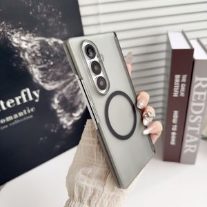 szhaiyu | Frosted Translucent Magnetic Wireless Charging Hinge Phone Case for Galaxy Samsung Z Fold 8 Ultra 7 6 5 4 Shockproof Hard Cover