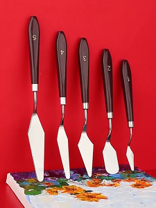 5 Piece Stainless Steel Oil Painting Knives Set - Artist Spatulas Palette Knives Scrapers for Art and Stationery Painting Supplies