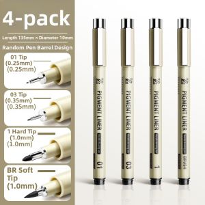 NAIFUNA | Waterproof and Smudge-proof Soft Tip Drawing Pen 0.5mm