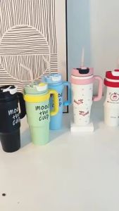 1000ML Vacuum Insulated Tumbler Hot And Cold Thermoflask Stainless Steel Water Bottle 316 Stainless with handle