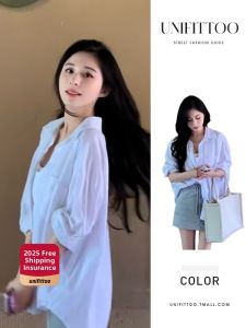 unifittoo | Sleeve SPF White Womens Shirt Jacket