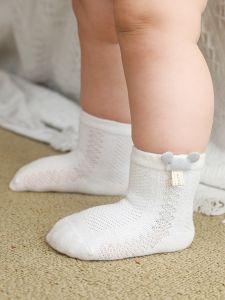Tất Lưới Cotton Mỏng Đến Giữa Bắp Chân Cho Trẻ Sơ Sinh Và Trẻ Nhỏ 0-6 Tháng Tuổi 1-3 Tuổi Tất Cotton Nguyên Chất Họa Tiết Hoạt Hình
