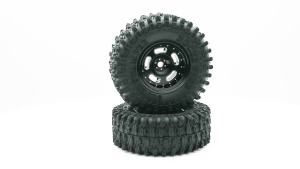 TxXrcss Rc 1.0 Beadlock Wheel Tires Set -2mm Offset Wheel Rims for 1/18 1/24 RC Crawler Car Axial SCX24 AX24 TRX4M FCX24 Upgrade