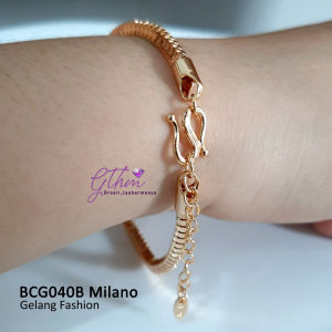 Gelang Tangan Milano Simple Elegan Korean Gold Perhiasan Import anti Karat BCG040 GTHM