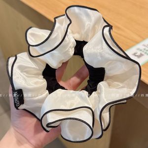 Double Layer Satin Lace Hair Ties Womens Simple Cloud Head Flowers U Shaped Hair Bands Hair Ropes Brand New Korean Style