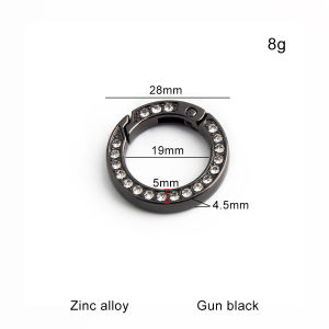 2/5/10/20pcs Crystal Rhinestone Spring O Ring Clasp Round Key Chain Fashion Key Ring Buckle for DIY Bag Car Keyrings Accessories