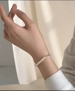Viviann Original Design (碎银子系列) Genuine S925 Sterling Silver Pearl Bracelet Pearl Wrist Bracelet For Women Beads Jewelry Bangles Baroque Pearl 925 Sterling Silver Bracelet New Fashion Jewelry for Women