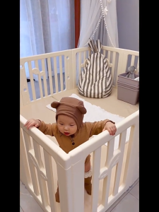 2 in 1 Kids Playpen Multifunctional Converts to Storage Shelf HDPE Safety Fence Easy to Clean & Assemble游戏围栏&收纳柜