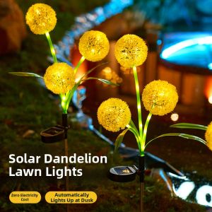 DADAN Solar Dandelion Lawn Lights Waterproof Outdoor Garden Decorative Lights Solar Powered Automatic On at Dusk No Electricity Cost Easy Install