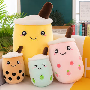 Trendy Large Pearl Milk Tea Cup Shaped Pillow Plush Toy
