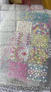 30/10/5pcs 3D Floral Designs Nail Stickers Set ColorfulDaisy Flower Abstract Butterfly Leaves Image Decal Slider Decoration