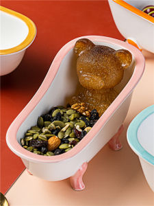 Bát Gốm Sáng Tạo Hình Bồn Tắm Bát Tráng Men Sứ Nhật Bản Hình Bồn Tắm Bát Đựng Đồ Ăn Tráng Miệng Đồ Dùng Ăn Uống Dễ Thương