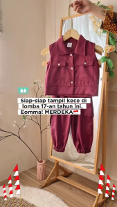 MARVES Liona Celana Cargo Anak Perempuan Bahan Katun Usia 1 hingga 14 Tahun