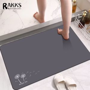 RAKKS Natural Environmental Protection Diatomite Bath Mat Durable Simple Floor Pad Fast Dry Hotel Bathroom Mat Home Carpet Rug