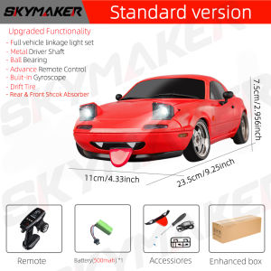 LDRC 1/18 RC Drift Car LD1804 Mazda MX5 2.4GHz with ESP Gyro LED Lights Full Scale Skymaker RC Toy Racing Cars For Kids Toy Gift