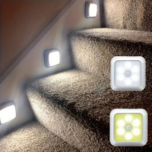 LED Night Light Smart Motion Sensor Night Light 3A Battery-powered Bedside Lamp Closet Bedroom Hallway Staircase Lighting