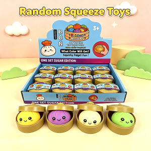 Bandai | HOT Colorful Simulated Steamed Bun Squishy Blind Box 1-6pcs with Dumpling Sensory Squeeze Toy for Stress Relief
