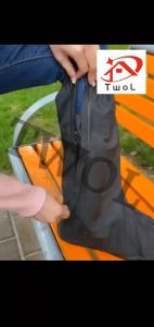 TWOL 1pair Waterproof Rain Boots Thickened Shoe Cover Outdoor High Tube Non-slip Rain Boots For Men And Women