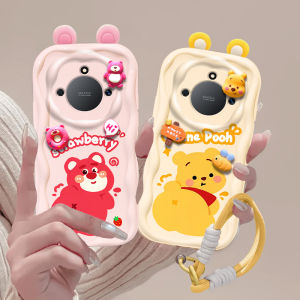 Cute Cartoon Bear Silicone Phone Case for Honor X60Pro/X60/X60i Ultra-Thin Full Cover Protective Shell Female Style Anti-Fall