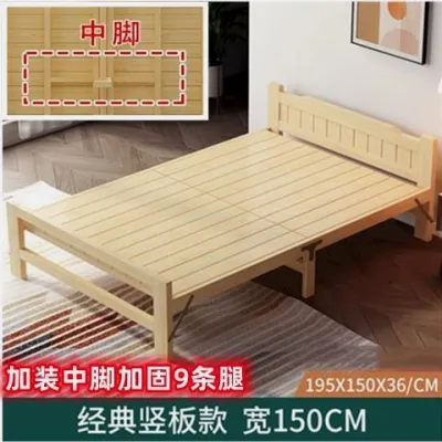 Economic Single Foldable Bed Adult Twin Size Pine Wood Daybed Children Home Use Solid Wood Bed Frame Simple Design