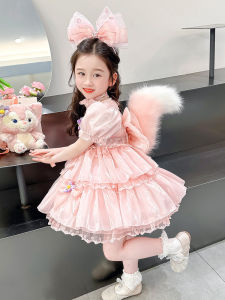 Summer Loli Princess Dress Girl Performance Costume Frock Cake Skirt Star Daidarei Puffy Sleeves Short Sleeve mid Waist A-Line
