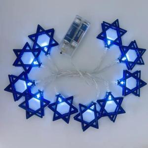 1.65M 10LED Hanukkah Menorah & Star of David String Lights For Jewish New Year Happy Hanukkah Kids Gifts Menorah Party Supplies