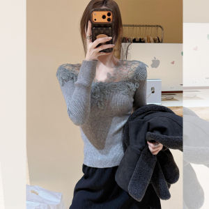 Spring French Style Lace Knit Top