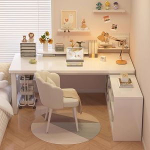 MAIYUQI | Corner Study and Work Table with Bookshelf Integrated