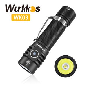 Wurkkos WK03 LED Flashlight 18650 Torch 1800LM ATR Luminus SST40 Rechargeable USB C Light IP68 Waterproof for Hiking Camping