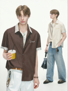 Dream made | Áo Sơ Mi Nam Cổ Đô Phong Cách Vintage Chống Nhăn Tay Ngắn