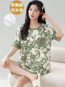 Sweet Style Pure Cotton Sleepwear Womens Short Sleeve One-Piece Home Clothes Summer Lightweight Breathable Underwear Set