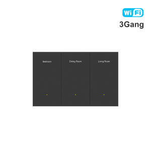 MANHOT WiFi Smart DIY Name Switch 1/2/3/4/6/8Gang Smart Glass Panel Push Button Switch Smart Wall Switch Work With Tuya Alexa