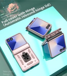 Magnetic 360 Rotate Ring Kickstand [fit for Car Mount] Hinge Protection Hard Shockproof Phone Case for Samsung Galaxy Z Flip 8 CaseZ Flip 7 CaseZ Flip 6 Case