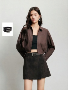 Vero Moda | Summer Autumn A-Line Suede Leather Skirt