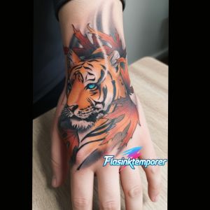 tato temporer harimau tahan air tato tangan