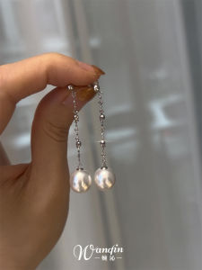 Elegant Pearl Stud Earrings S925 Pure Silver Fragrant Silver Dust Artistic Minimalist Fashion Jewelry for Women