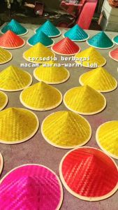 CAPING PETANI BAMBU - WARNA KUNING DIAMETER 38 CM UNTUK ANAK ANAK