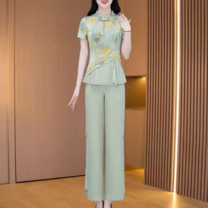 MAIMEI | Elegant Fashionable Chinese Style Two-Piece Set Luxury Summer 2025 Brand Name Lady High End Womens Wear Ensemble Polyester Fiber