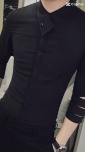 Áo sơ mi áo sơ mi nam xu hướng thời trang chủ đạo năm điểm tay áo ba phần cổ tay sang trọng - cá tính áo sơ mi N17