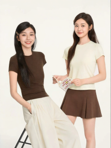 SANFU | Simple Casual Loose Tencel Short Sleeve T-Shirt