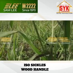 SAMLEE M2222 ISO Grass Sickle With 12" (300mm) Wooden Handle Agricultural Tools / Pisau Rumpai D0901