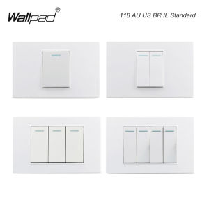 118 PC 1 2 3 4 Gang 2 3 Way Push On Off  Wall Switch Wallpad White Fireproof Plastic Panel US BR l IT IL EU Light Interruptor
