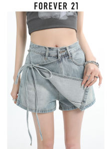 Forever21 | Đầm Ngắn Jean Dây Kéo Không Đối Xứng Mới Hè